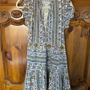 Romika Blue and Cream Printed Midi Dress